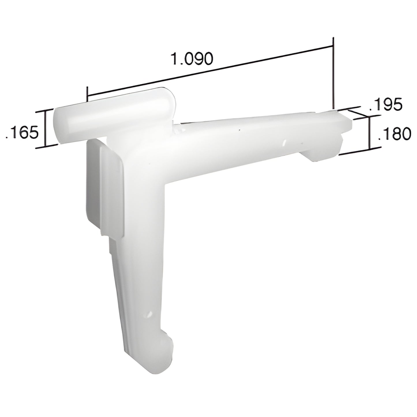 White molded nylon storm window swivel key (SK400B), corner guide pin, 1.09in length, bulk pack of 100