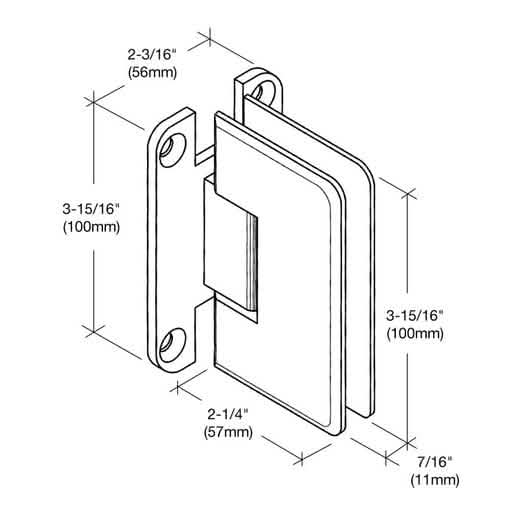 CRL Chrome Cologne Series Wall Mount Hinge - Sleek 'H' Back Plate, Secure Closure Design