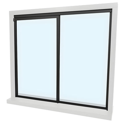 CRL Florence XO 48x48 Black Bronze Anodized Tempered Glass Pass-Thru