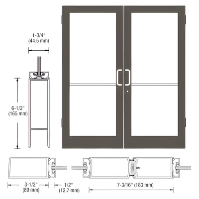 CRL-U.S. Aluminum Series 400 Bronze Black Anodized Entrance Door Pair