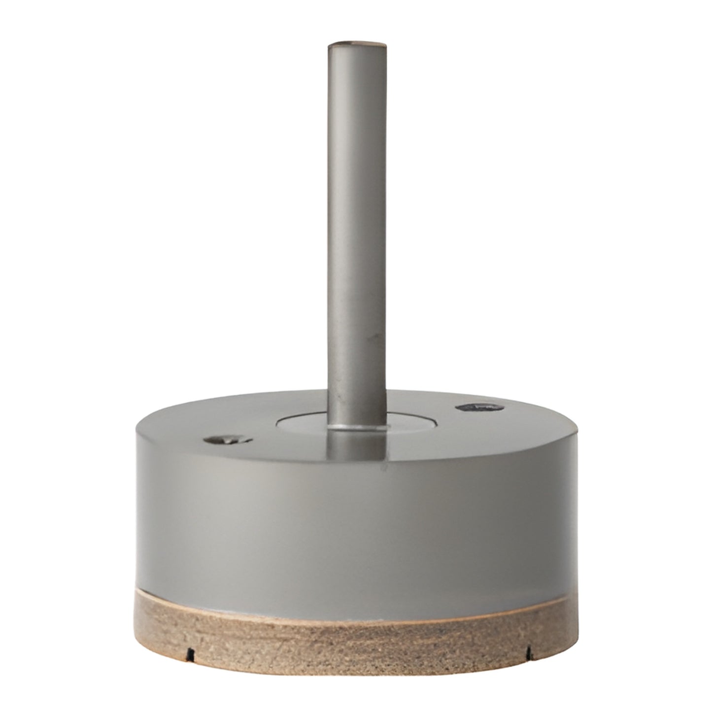 PD234 metal-bond diamond glass drill, 2-3/4" diameter with 3/8" straight shank, gray cylindrical cutter.