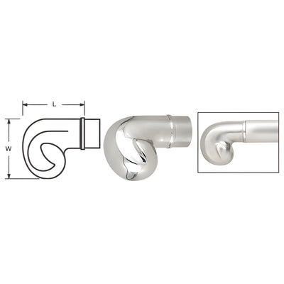 CRL Polished Stainless Steel End Scroll Fitting for 2" Tubing
