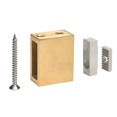CRL Satin Brass Adjustable Height Track Holder Fitting for Wall - 2/Pack