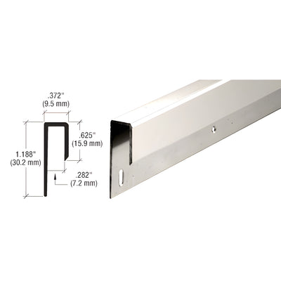 CRL Polished Aluminum J-Channel 1/4 in Deep Nose Shower Door Trim