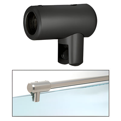 CRL Matte Black U-Bracket Support Bar for 3/8" & 1/2" Glass Panels