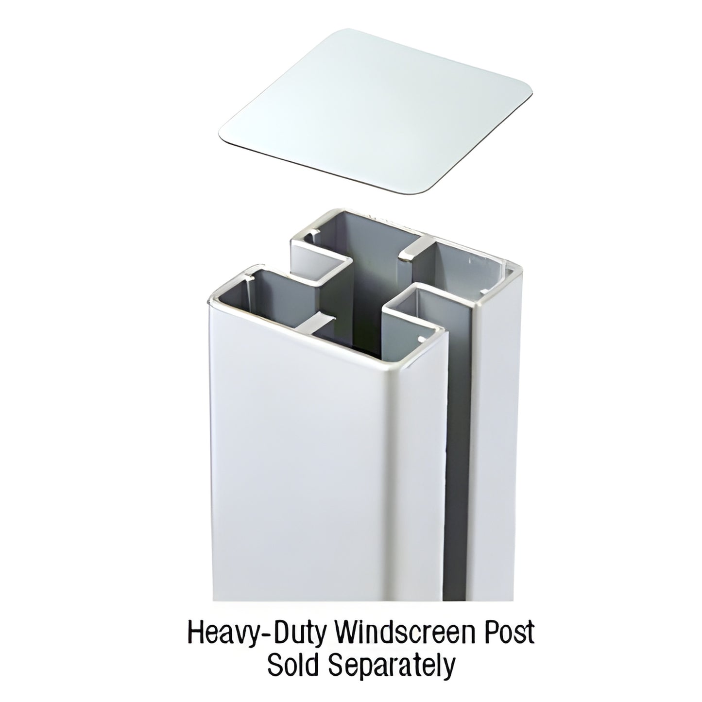 HDPC1S silver aluminum 180 post cap above heavy duty windscreens post (sold separately)