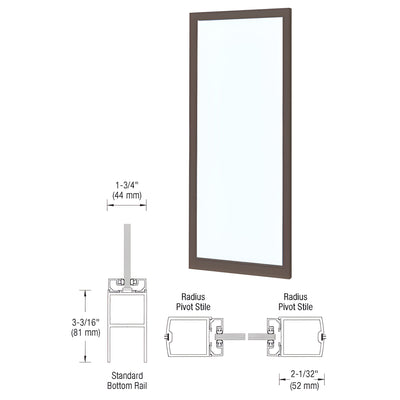 CRL-U.S. Aluminum 36x84 Bronze Black Anodized Narrow Stile Entry Door