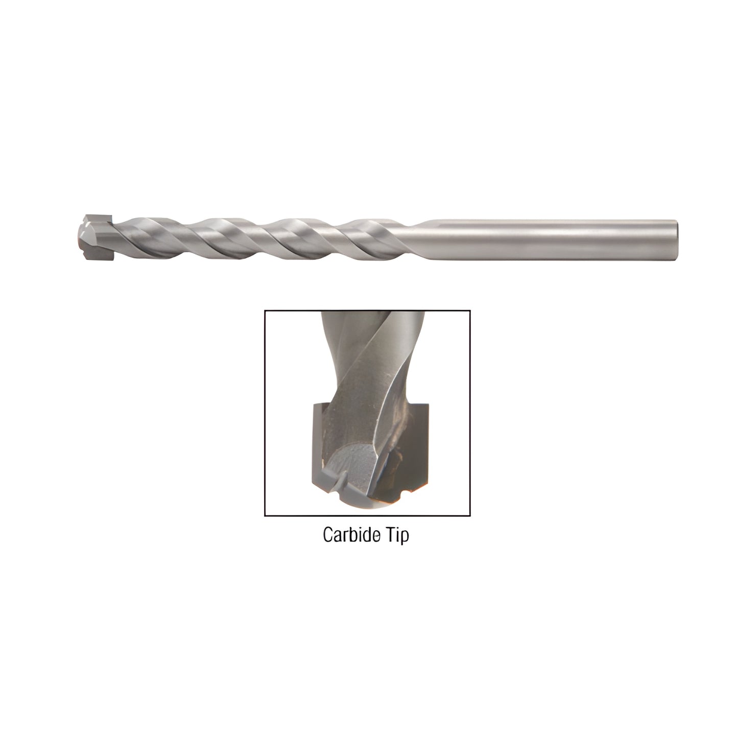 CRL SDB14 4in straight-shank carbide-tip drill bit for granite, marble & tile, silver finish.