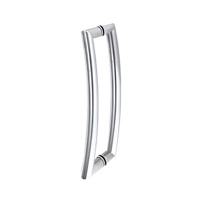 CRL 12" Polished Stainless Curved Glass Door Pull (Back-to-Back)