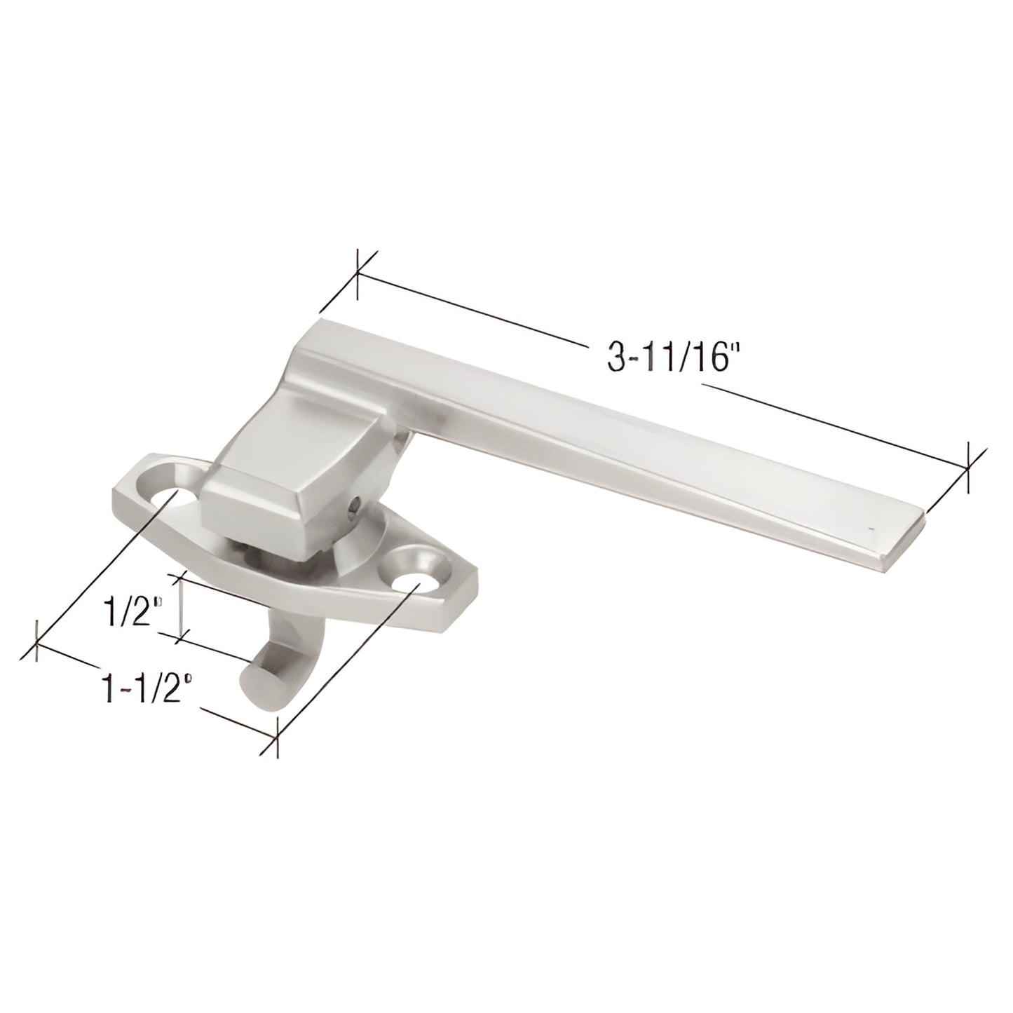 CRL WH25911R clear anodized locking handle for in-swing windows with concealed pawl, 3-11/16" lever