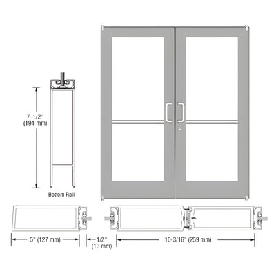 CRL-U.S. Aluminum 550 Offset Pivot Doors for Surface Closers - KYNAR®