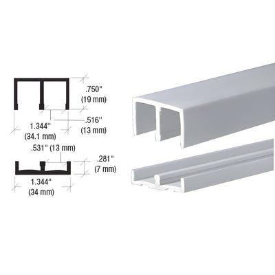 CRL Gray Plastic Replacement Track for 1/2" Sliding Panels