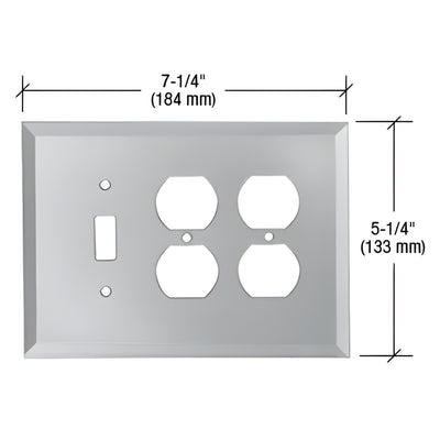 CRL Clear 2x Duplex Glass Mirror Outlet Cover Plate - Toggle