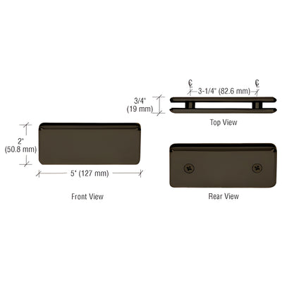 CRL 180° Beveled Glass-to-Glass Clamp, Oil Rubbed Bronze