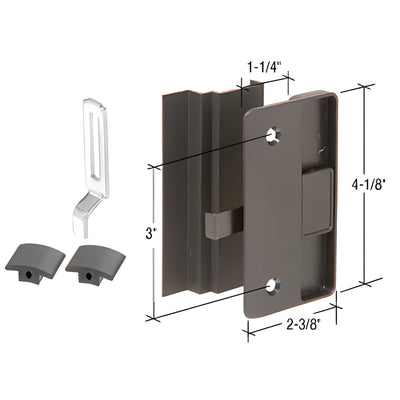 CRL Black Sliding Screen Door Latch and Pull with 3" Screw Holes for Columbia Supreme Series Doors
