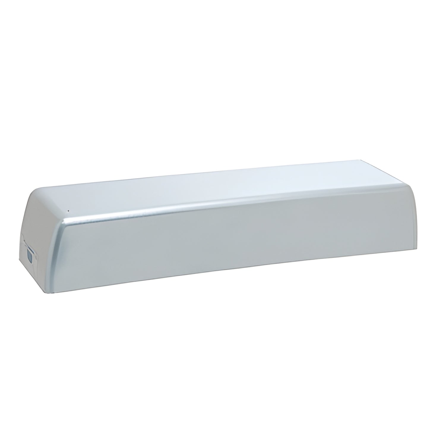Aluminum slip-on cover for PR50 surface door closer, silver rectangular body cover, SKU PR5CVRA
