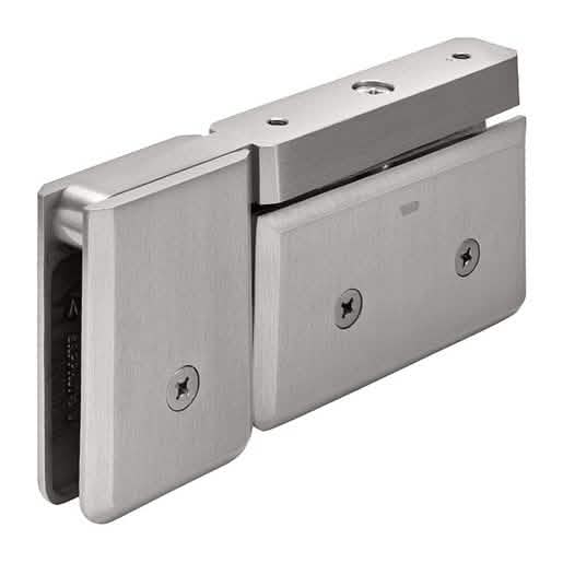 CRL Brushed Nickel Senior Prima Pivot Hinge with U-Clamp for glass doors - Top/Bottom Moun