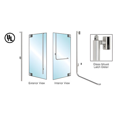 CRL-Blumcraft® Brushed Stainless Left Hand Reverse Glass Mount Keyed Access 'FS' Exterior Top Securing Panic Handle for 3/4" Glass