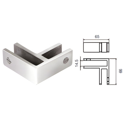 CRL Polished Stainless Steel 90 Degree Glass Brace Clamp