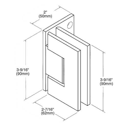 CRL Brushed Nickel Melbourne Wall Mount Hinge with Offset Back Plate for Glass Doors