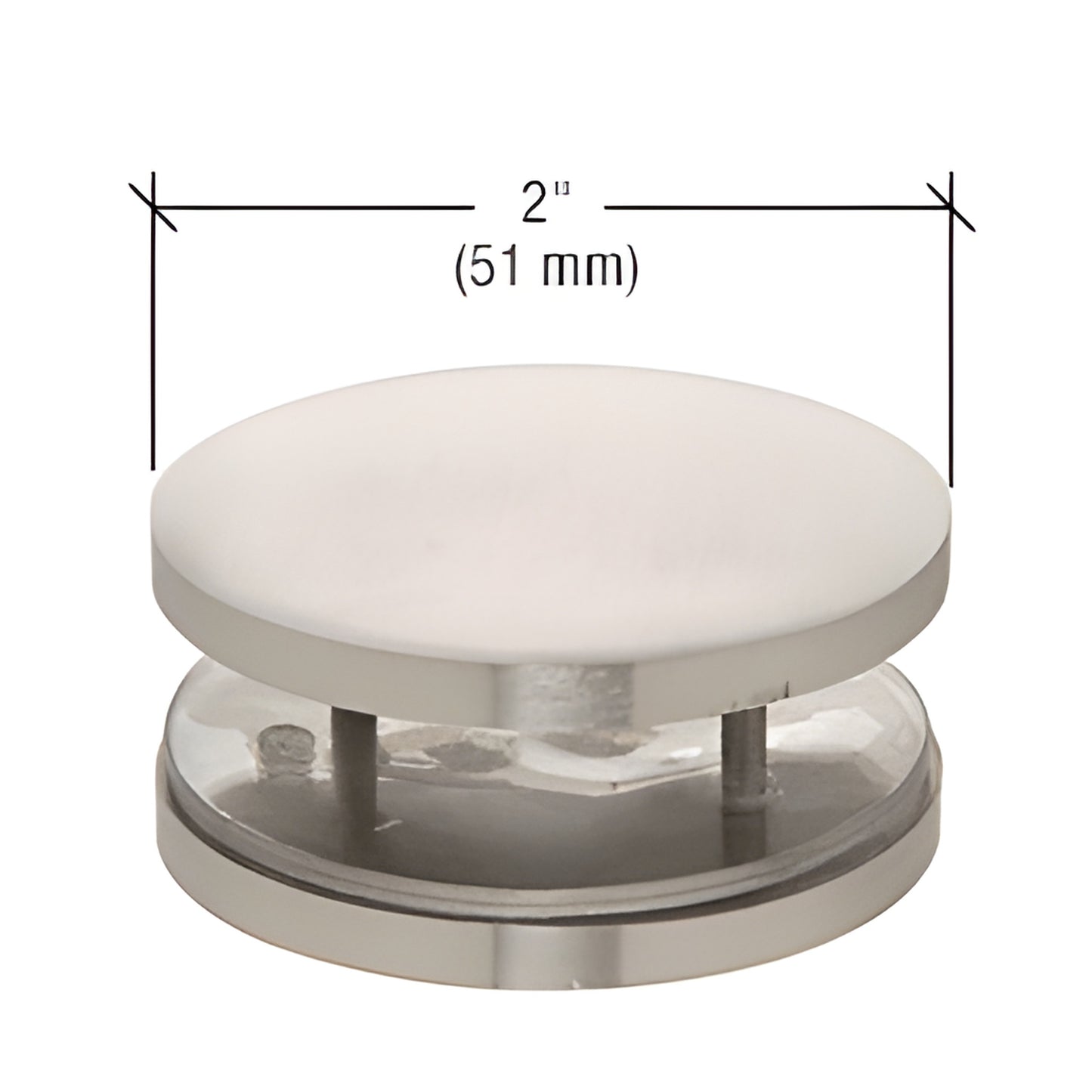 MFC31 polished stainless steel 2" (51mm) round mall front clamp for 3/8-3/4" tempered glass