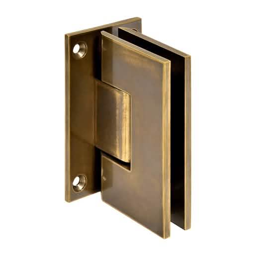 CRL Vintage Brass Vienna 037 Wall Mount Hinge with Full Back Plate for Glass Doors