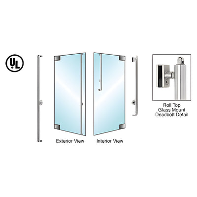 CRL-Blumcraft® Brushed Stainless Glass Deadbolt LH, Cyl/Thumbturn