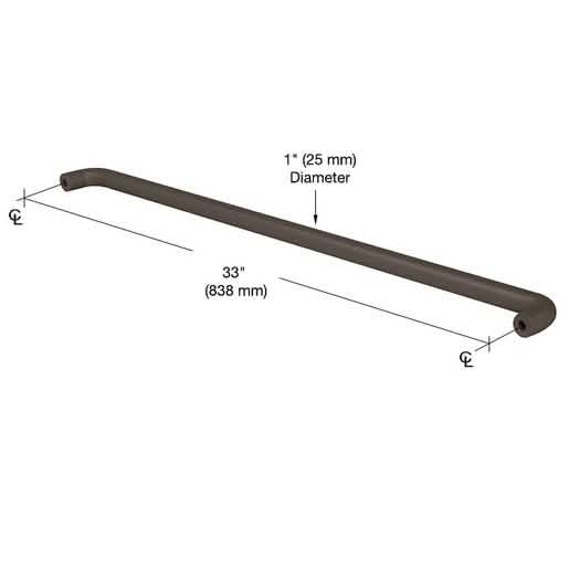 CRL Dark Bronze Astral II Push Bars for 36" Offset Door - Sleek, Durable Design