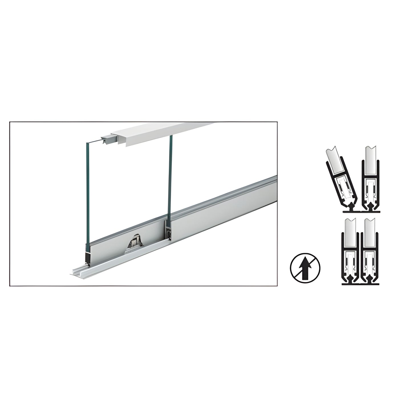 S710A72 satin-anodized aluminum pre-cut 72" security anti-lift sliding lower track assembly for 5-6mm glass