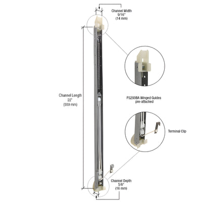 CRL 2140 Replacement Window Channel Balance with FS293BA Guides
