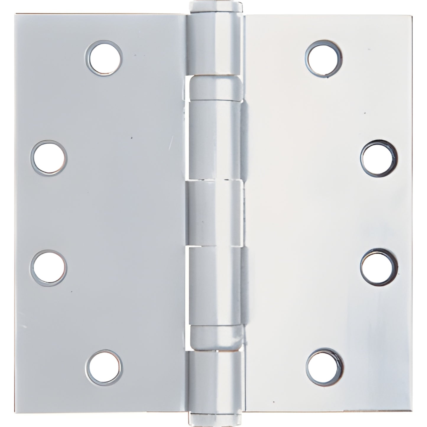 Satin chrome 4-1/2in ball-bearing full mortise door hinge, non-removable pin, SKU BB15NRPA