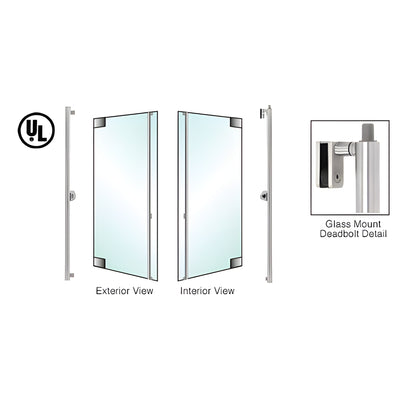 CRL-Blumcraft® Brushed Stainless Left-Hand Reverse Glass Door Deadbolt