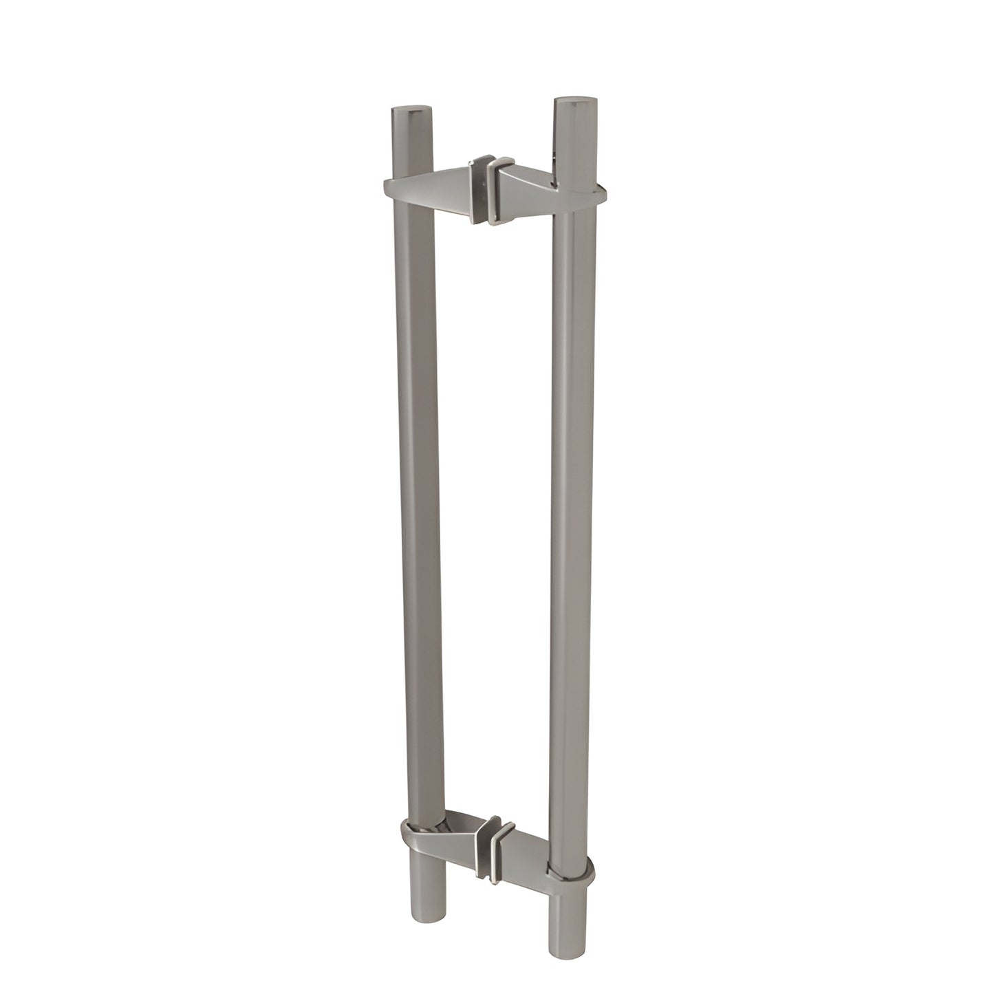 VPS128BS brushed stainless adjustable tubular pull for tempered glass doors, back-to-back style, 28 in overall.