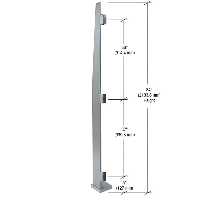 CRL Brushed Stainless Metropolis 84" Left End Post