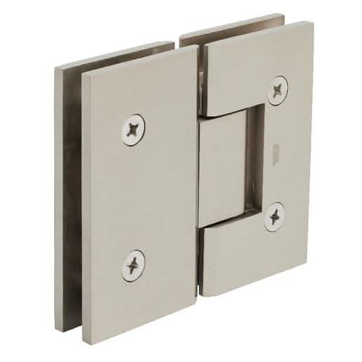 CRL Brushed Nickel Vienna 180 Degree Glass Hinge for sleek, modern shower designs.