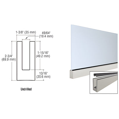 CRL Aluminum 120" Windscreen Base Shoe Extrusion for 3/8-1/2" Glass