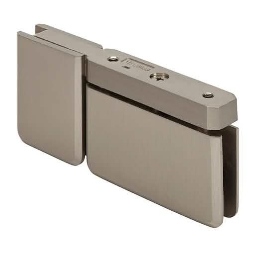 CRL Brushed Nickel Prima Pivot Hinge with U-Clamp for Top/Bottom Mounting