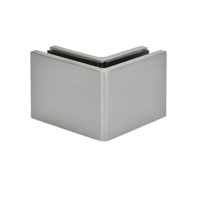 CRL Brushed Nickel 90° Wall-to-Glass Clamp (Zero-Reveal)