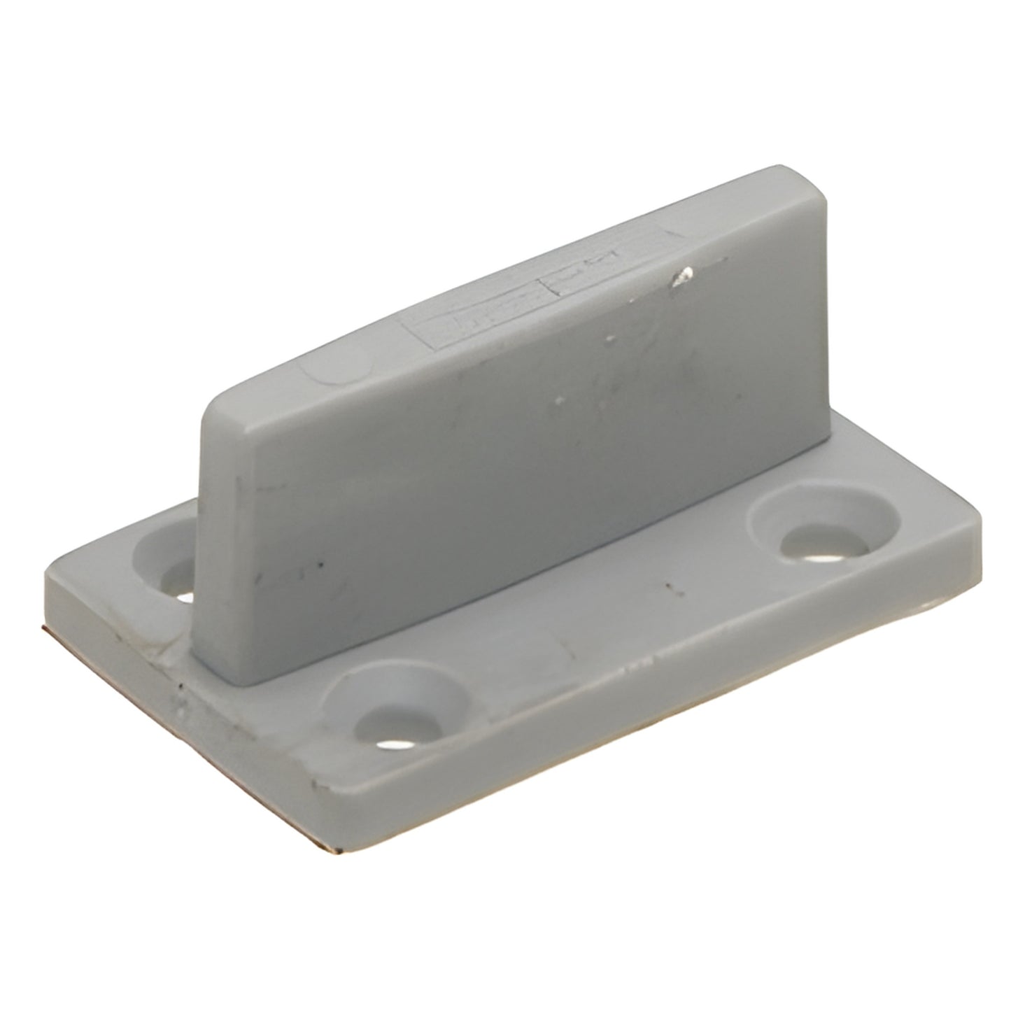 Gray plastic CRL70 bottom guide (SKU CRL3999) for sliding wood doors, rectangular base with three countersunk screw holes.
