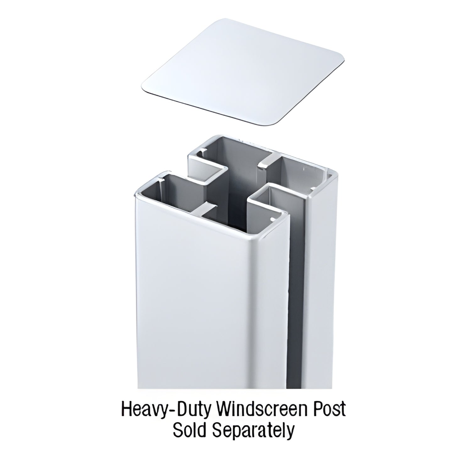 HDPC1M mill aluminum cap for 180 center or end heavy-duty rectangular post, square top.