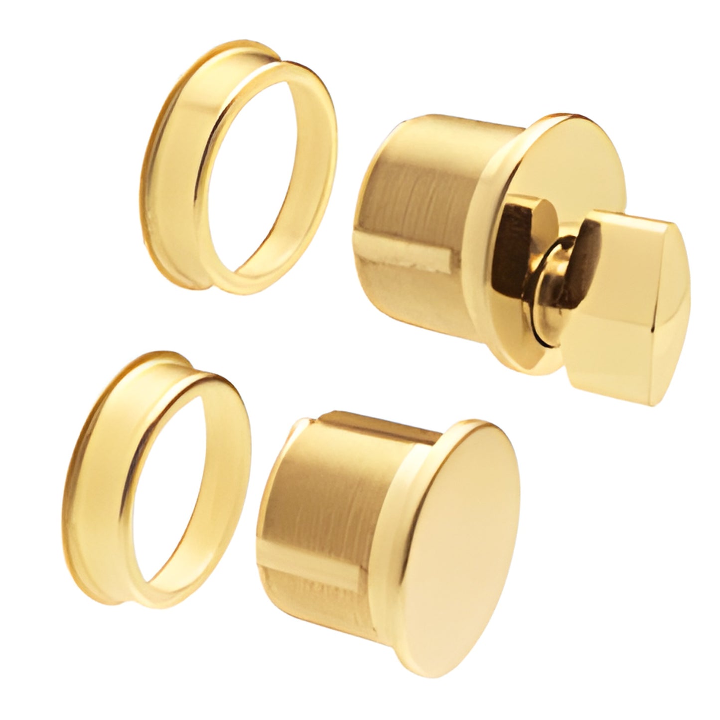 DRA2030PB polished brass mortise cylinder/thumbturn and dummy set for glass door bottom rail, 1-5/32 in diameter