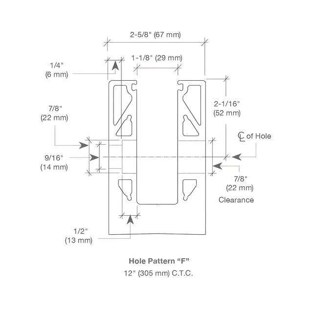 CRL 8B Series Mill Aluminum 120" Square Base Shoe Fascia Mount Drilled for 5/8" Glass