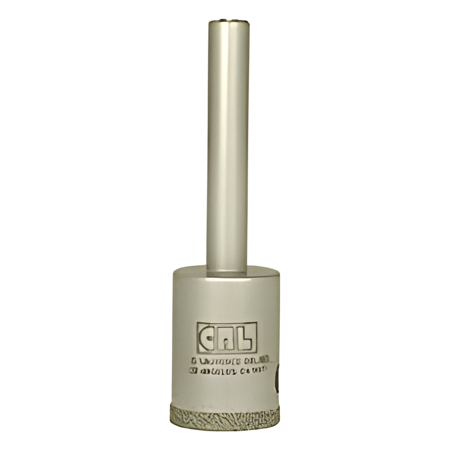 EDD78 diamond-plated glass/tile drill bit with 3/8" reduced round shank, smooth continuous rim, silver finish