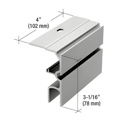 CRL70 Series 4 in Slider Track Adapter for Fixed Glass Panels