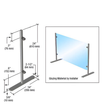 24" Round Portable Partition End Post – Office Partition Replacement