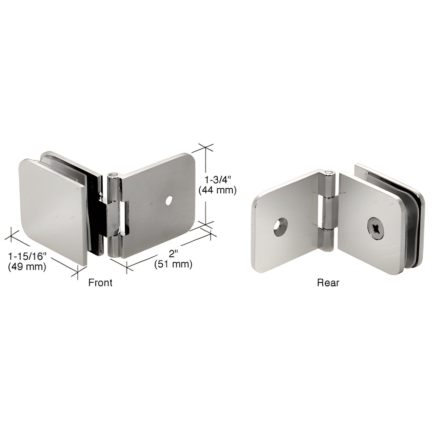 ADJ037BN adjustable brushed-nickel brass wall-mount glass clamp hinge for 8-12mm frameless shower glass