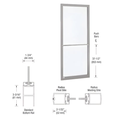 CRL-U.S. Aluminum 250 Clear Anodized 3'x7' Narrow Stile Inactive Leaf