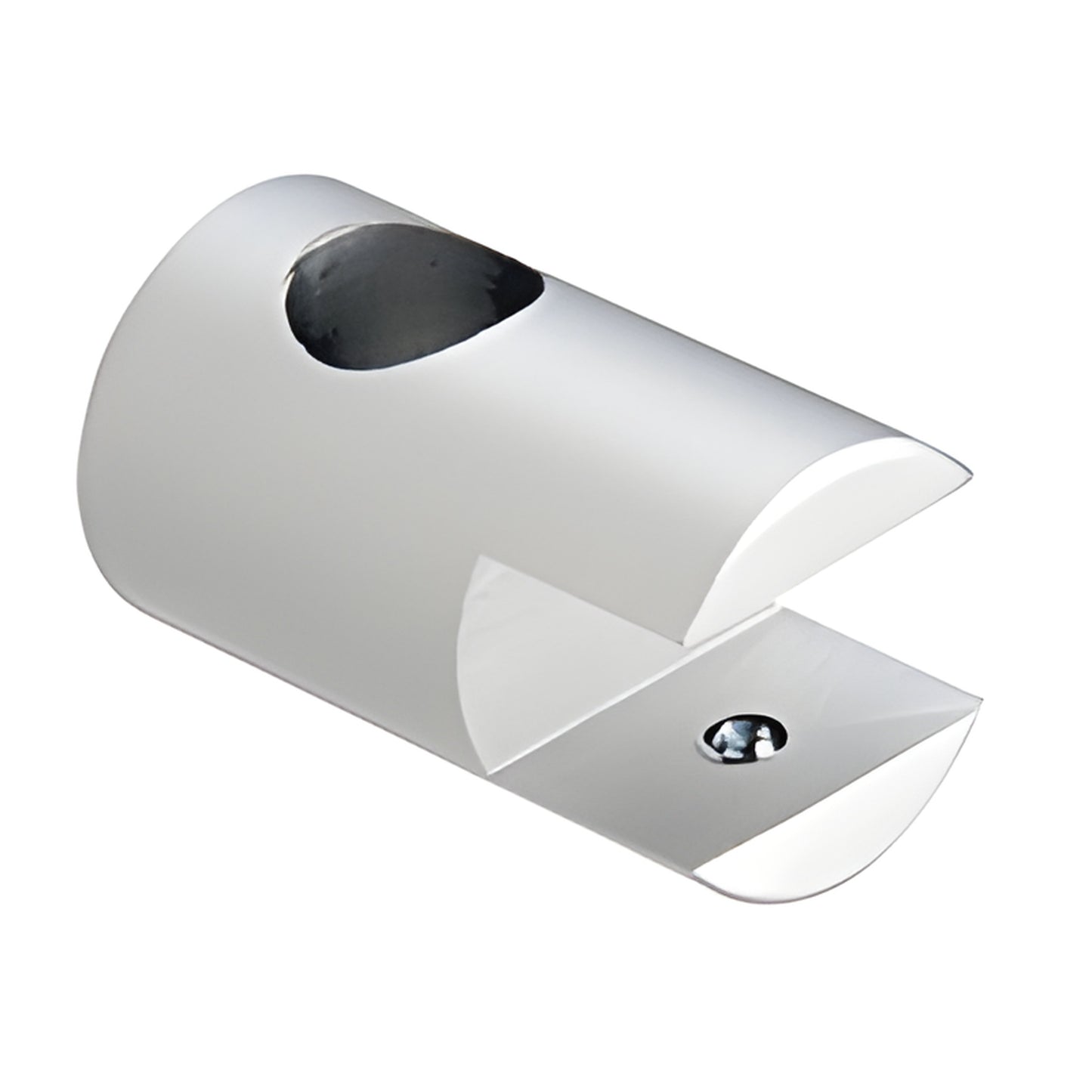 ARHSC10 satin anodized aluminum single-sided clamp for 3/8 (10mm) panel, compact rod display end mount.