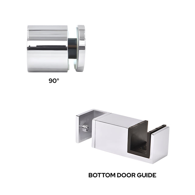 CRL Polished Stainless Steel Replacement 90 Degree Accessory Kit & Bottom Guide for Colonia Sliding Shower Door System