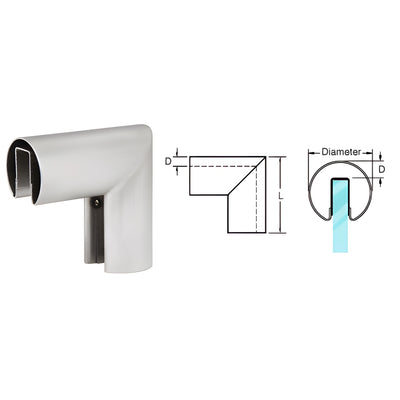 CRL Brushed Stainless 2" 90° Corner Bracket for 1/2–5/8" Glass